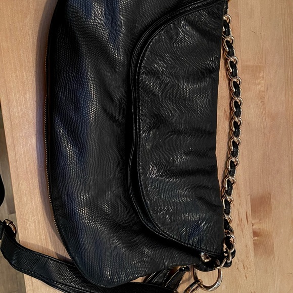 DKNY Black Leather Flap large crossbody bag - Picture 4 of 12